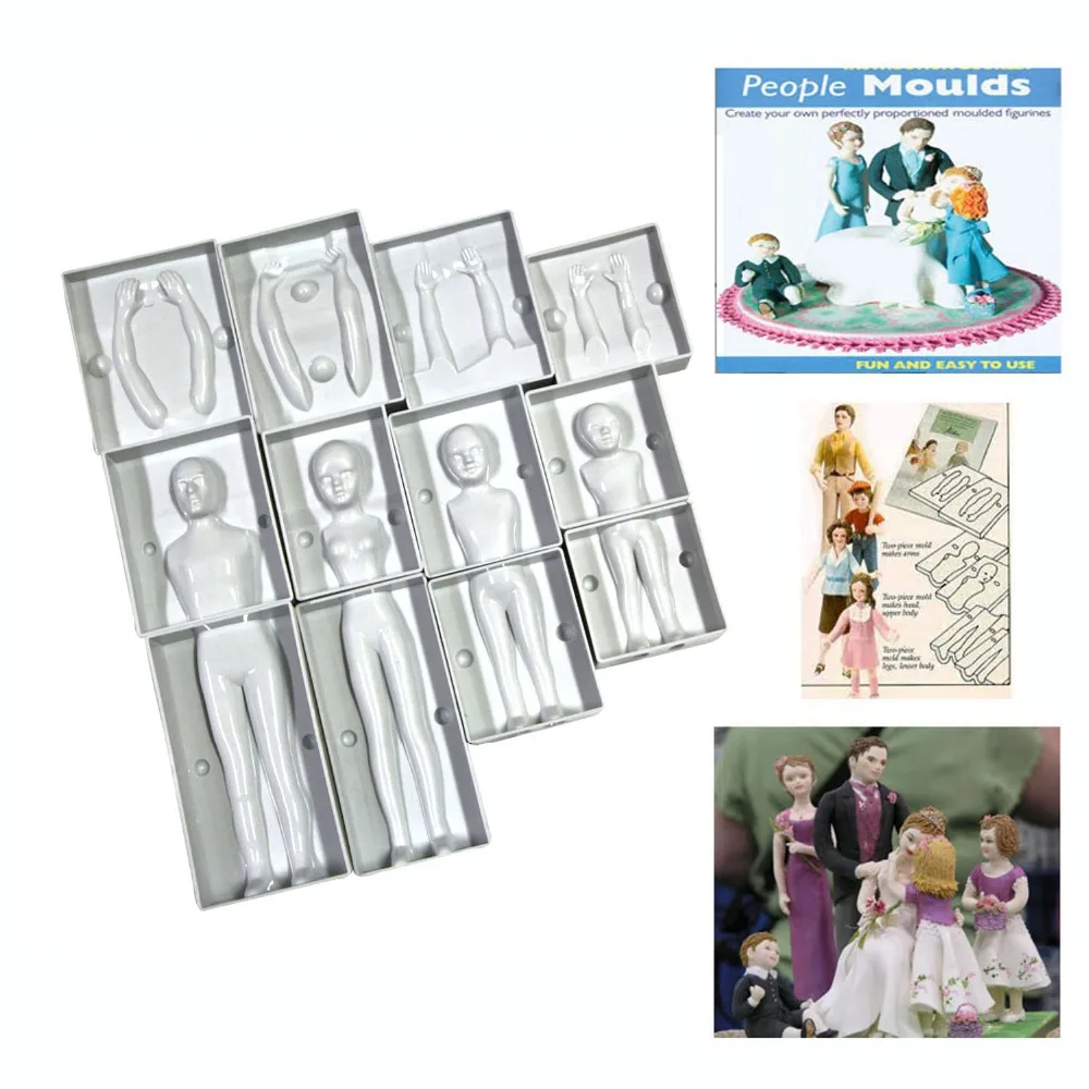 

Fondant 3D People Shaped Cake Figure Mold Family Set Human Body Decoration Mould To Create Men Women Children Baking Tools