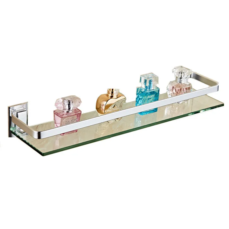 Glass Bathroom Shower Holder For Shampoos Bath Gel Kitchen Home Balcony