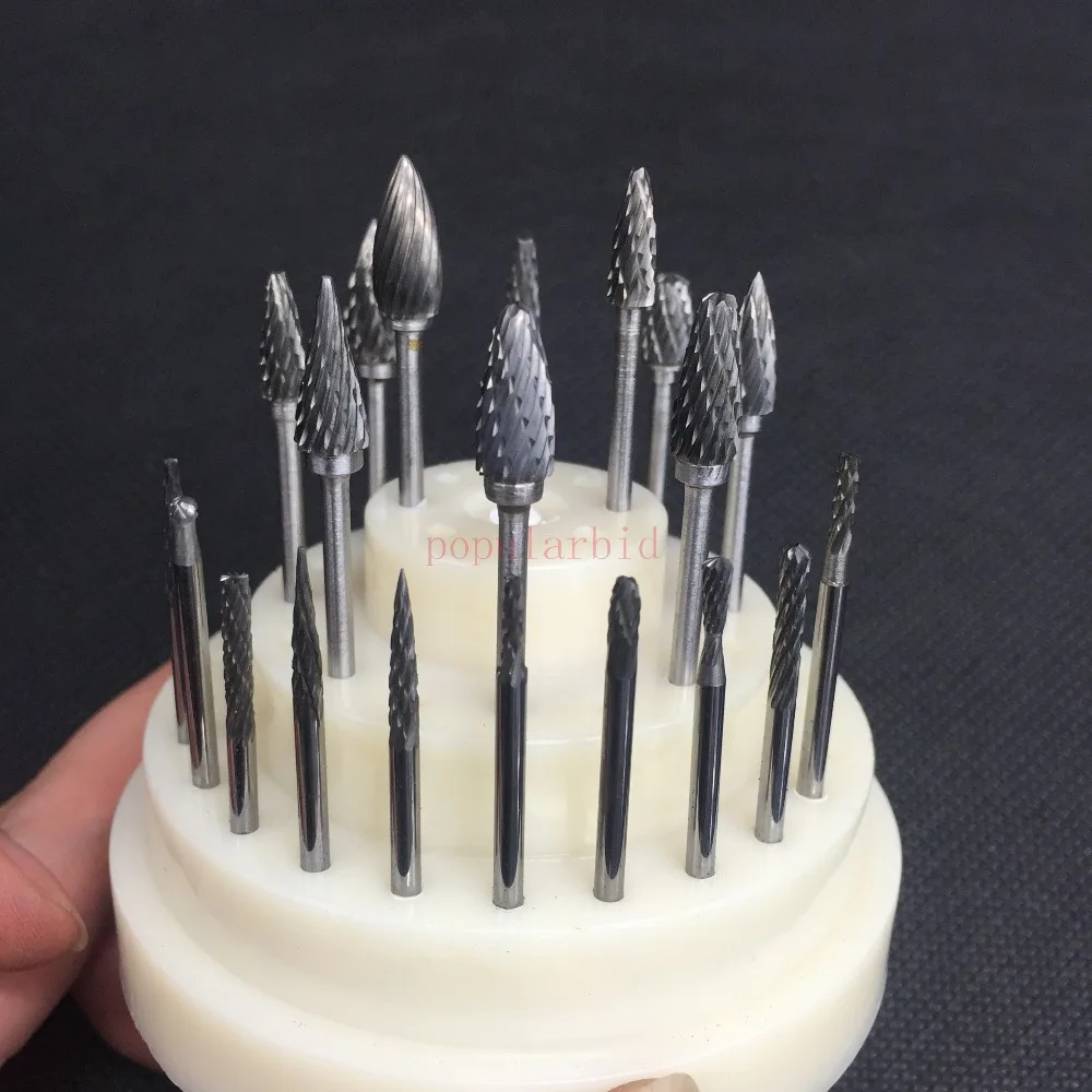 10pcs Tungsten Steel Dental Burs Lab Burrs Tooth Drill + 1pc 48 holes