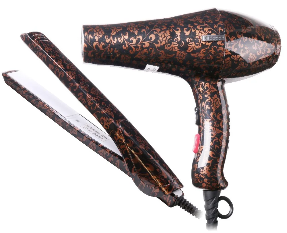 Promotion New Gold Flower Printed Electric Hair Dryer And Hair