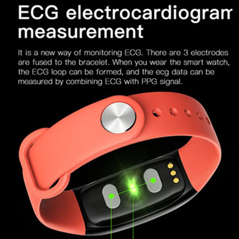 Teamyo B51 Smart Wristband ECG+PPG Blood Pressure Fitness Tracker Smart band IP67 Waterproof Pedometer Bracelet for android ios