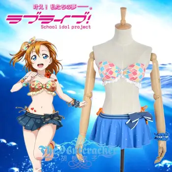 

Anime! Lovelive Kousaka Honoka Swimsuit Bikini Awakening Cosplay Costume Summer Women Swimwear Free Shipping