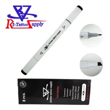 8 шт./лот татуировки Маркер для боди-арта Стерильная хирургическая косметический позиционирования ручка хирургический маркер для кожи для бровей черный Цвет
