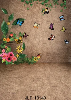 

FLowers Butterflies Vinyl Photography Background Computer Printed Art Baby Candy Party Photography Backdrops for Photo Studio
