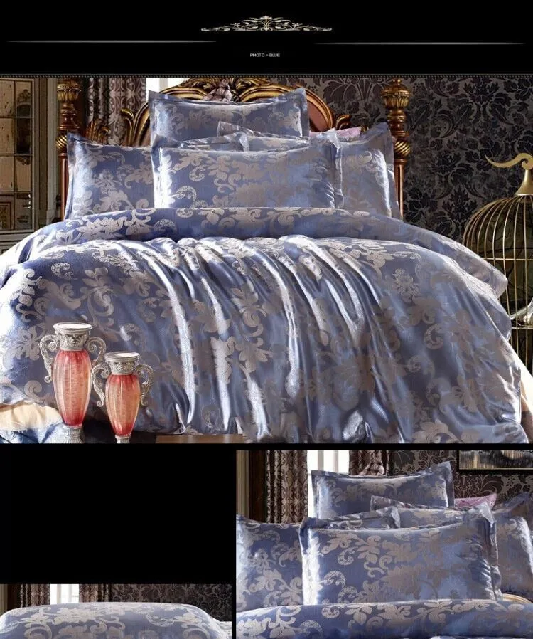 Великолепная Постельное белье 4 шт. качество атласа жаккардовые покрывала одежда покрывала и Стёганые одеяла king/Queen Размеры