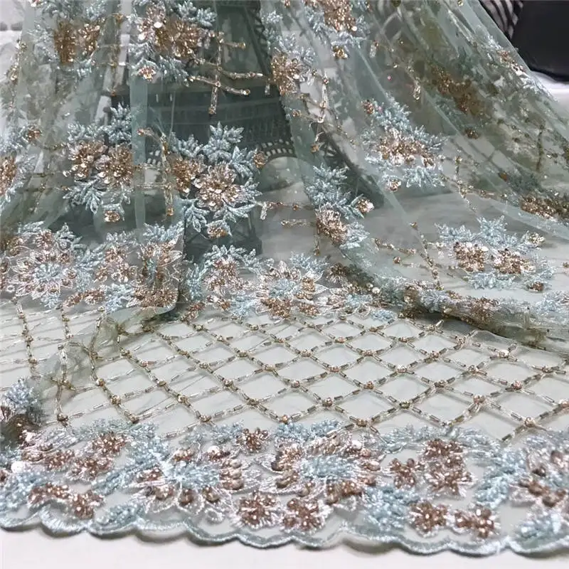 Последняя черная нигерийская кружевная ткань высокого качества Африканское швейцарское кружево ткань свадебное платье французские бусины ручной работы кружева