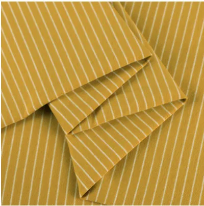 Классическая полосатая трикотажная ткань, эластичная хлопковая ткань для летней футболки - Цвет: Цвет: желтый