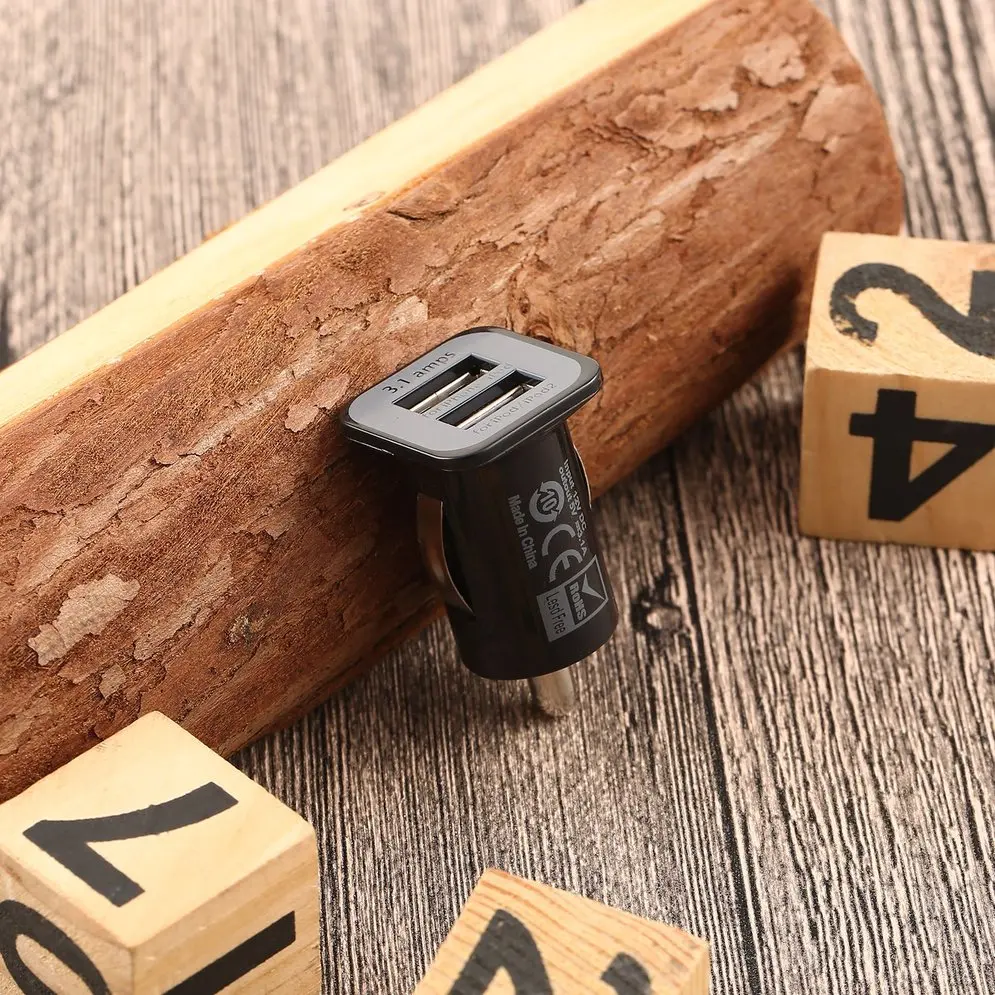 2 ميناء البسيطة حجم الجيب العالمي المزدوج USB سيارة مهايئ شاحن رصاصة 5 V 2.1A + 1A شاحن سيارة ل الهواتف المحمولة اللوحي PC