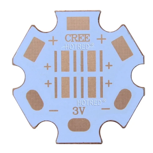 10 шт. 20 мм Cooper PCB Cree XPG XPG2 XPE XPE2 XML XML2 XHP50 XHP70 MKR 4 шт. 3535 светодиодный XPE XTE 6 в/12 В светодиодный радиатор 16 мм медная печатная плата - Испускаемый цвет: 20mm 3535 4Chips 3V