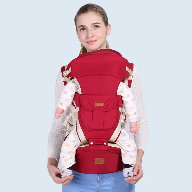 Эргономичный рюкзак переноски детей воздухопроницаемый ребенок рюкзак слинги для младенцев малышей подтяжки кенгуру слингперевозчик - Цвет: style3 red