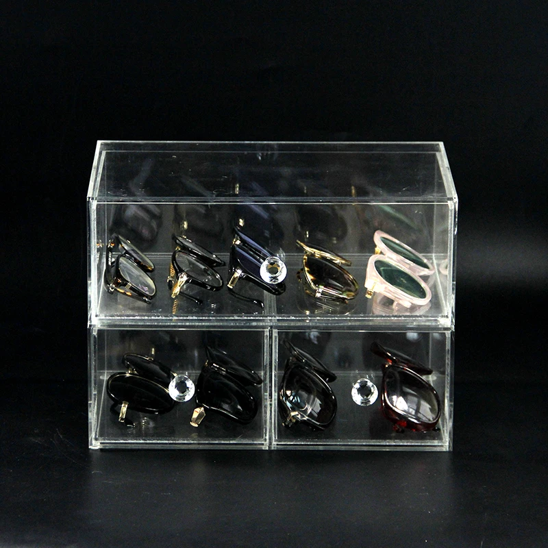 جديد نظارات درج تخزين واضح الاكريليك 2 طبقات منظم أدوات التجميل حقيبة مستحضرات تجميل حامل عرض موقف جديد نظارات درج تخزين واضح الاكريليك 2 طبقات منظم أدوات التجميل حقيبة مستحضرات تجميل حامل عرض موقف