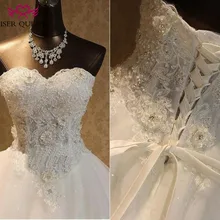 Красивое вышитое бисером свадебное платье принцессы размера плюс с очаровательной цветочной аппликацией элегантное кружевное свадебное платье WX0093