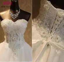 Vestido de novia con bordado de cuentas y hombros descubiertos, elegante, de encaje, Boda de Princesa, WX0093, 2020