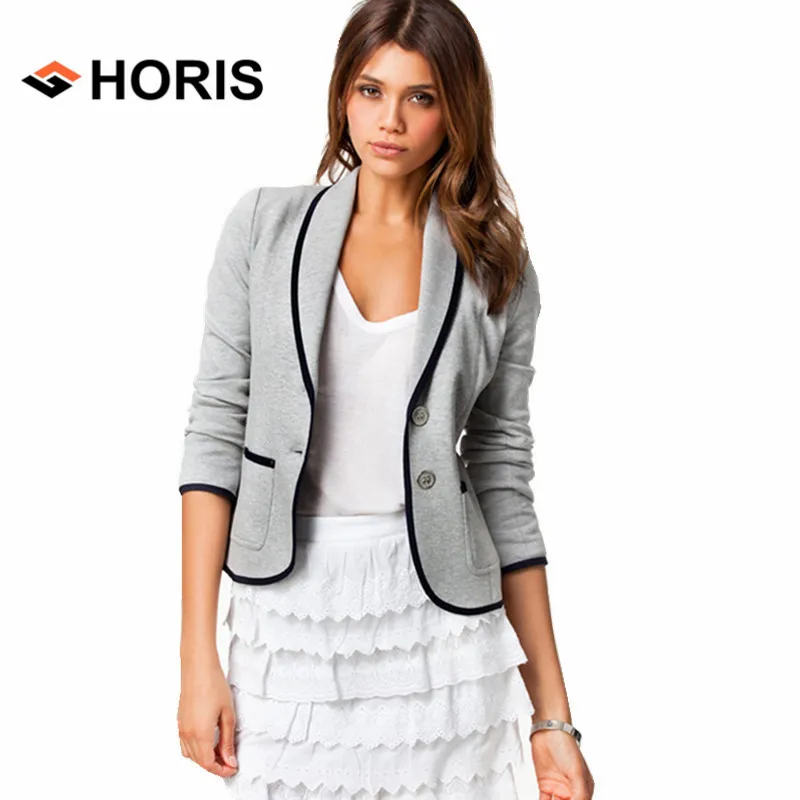 Gray Womens Blazer Fashion Spring Slim Short Design Women's Blazer