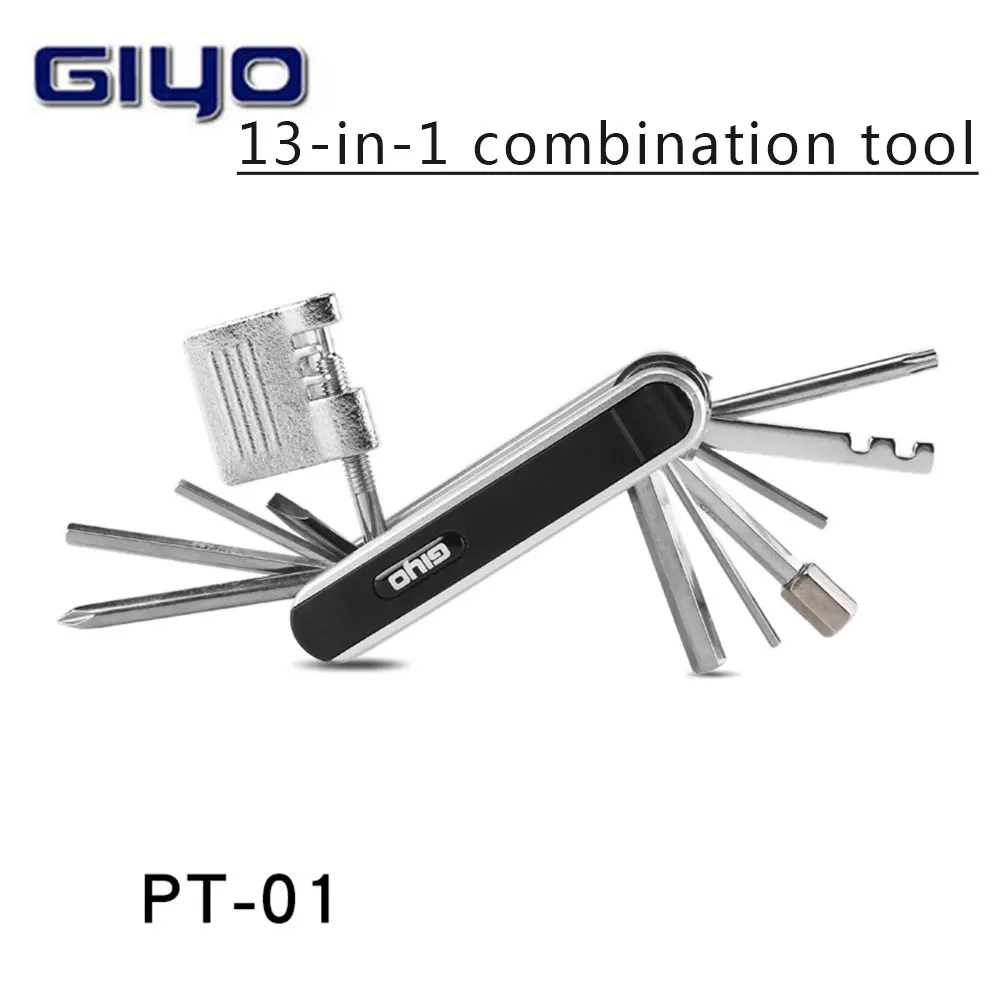 

GIYO PT-01 13 in 1 Repair Combination Bicycle Tool Mountain Road Bicycle Multi-function Folding Tool PT-01 Sports Equipment