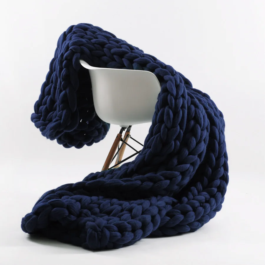 Navy-Blue-Merino-Blanket