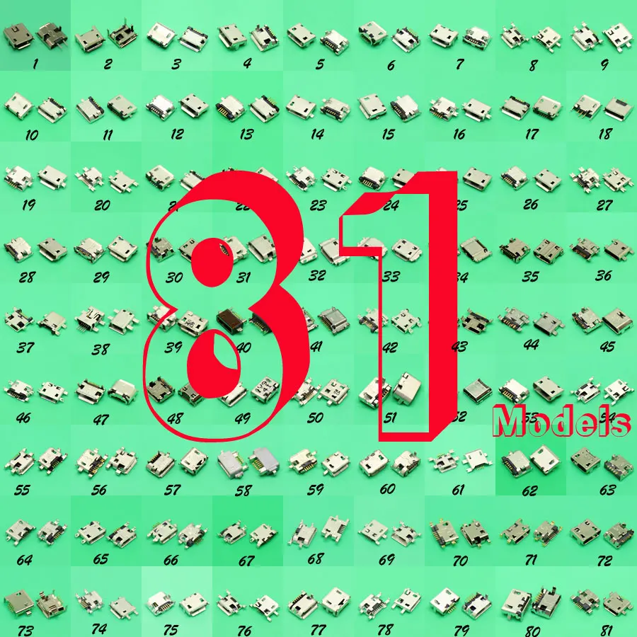 CK 81Model Mini Micro USB Charging Socket Connector Mix SMD DIP V8 Port Charging Data Plug for Samsung Lenovo Huawei ZTE HTC ect