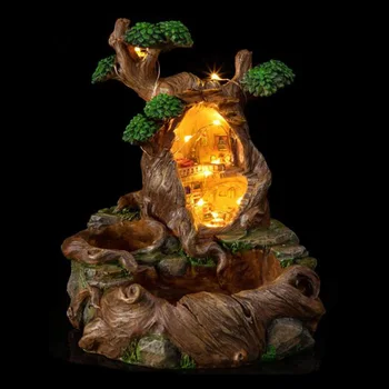 

Resin Fairy Garden Treehouse With Lights Creative Flower Pots Home Ornament