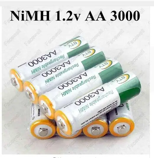 8x AA 3000 1,2 V Quanlity аккумуляторная батарея AA 3000mAh BTY Ni-MH 1,2 V аккумуляторная батарея 2A Baterias Bateria Batterie 3000