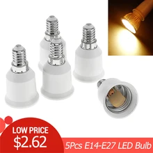 5pcs E14 to E27 LED Bulb Base Adapter Plug Extender Universal Light Converter Lamp Socket Holder e14 to e27 flexible extend extension adapter socket 18 28 38 48 58cm led light bulb lamp base holder converter