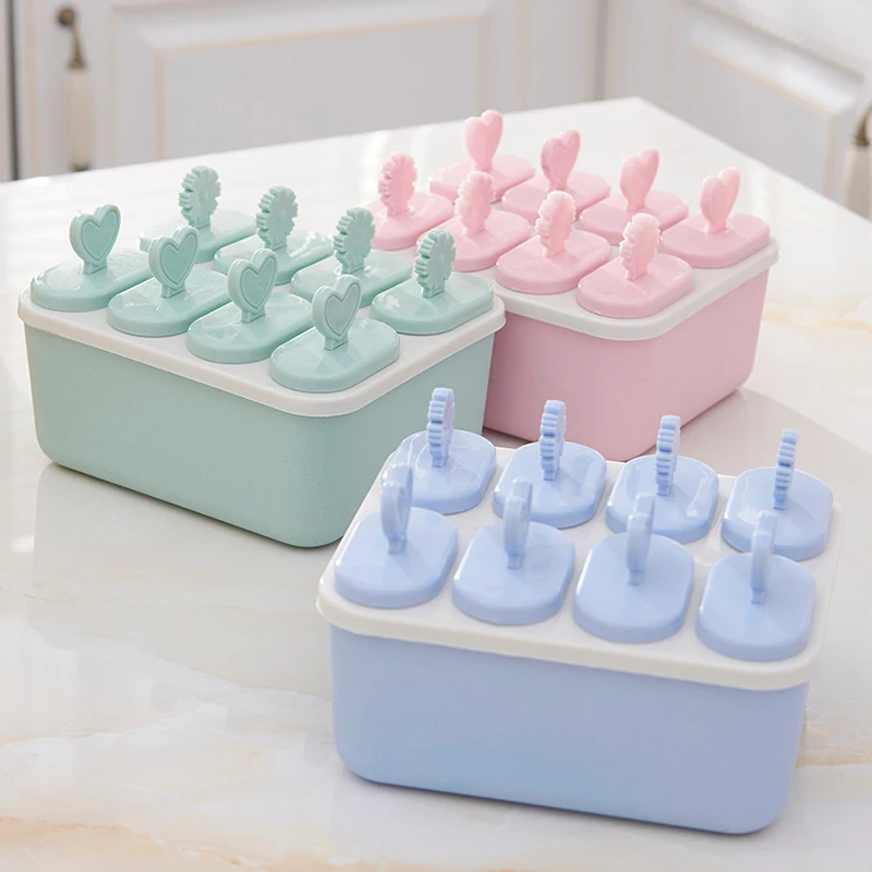 

Creative 1 Set 8 Cells Popsicles Mold Plastic Frozen Ice Cream Pop Mold Popsicle Maker Lolly Mould Tray Pan Maker Tool with Bowl