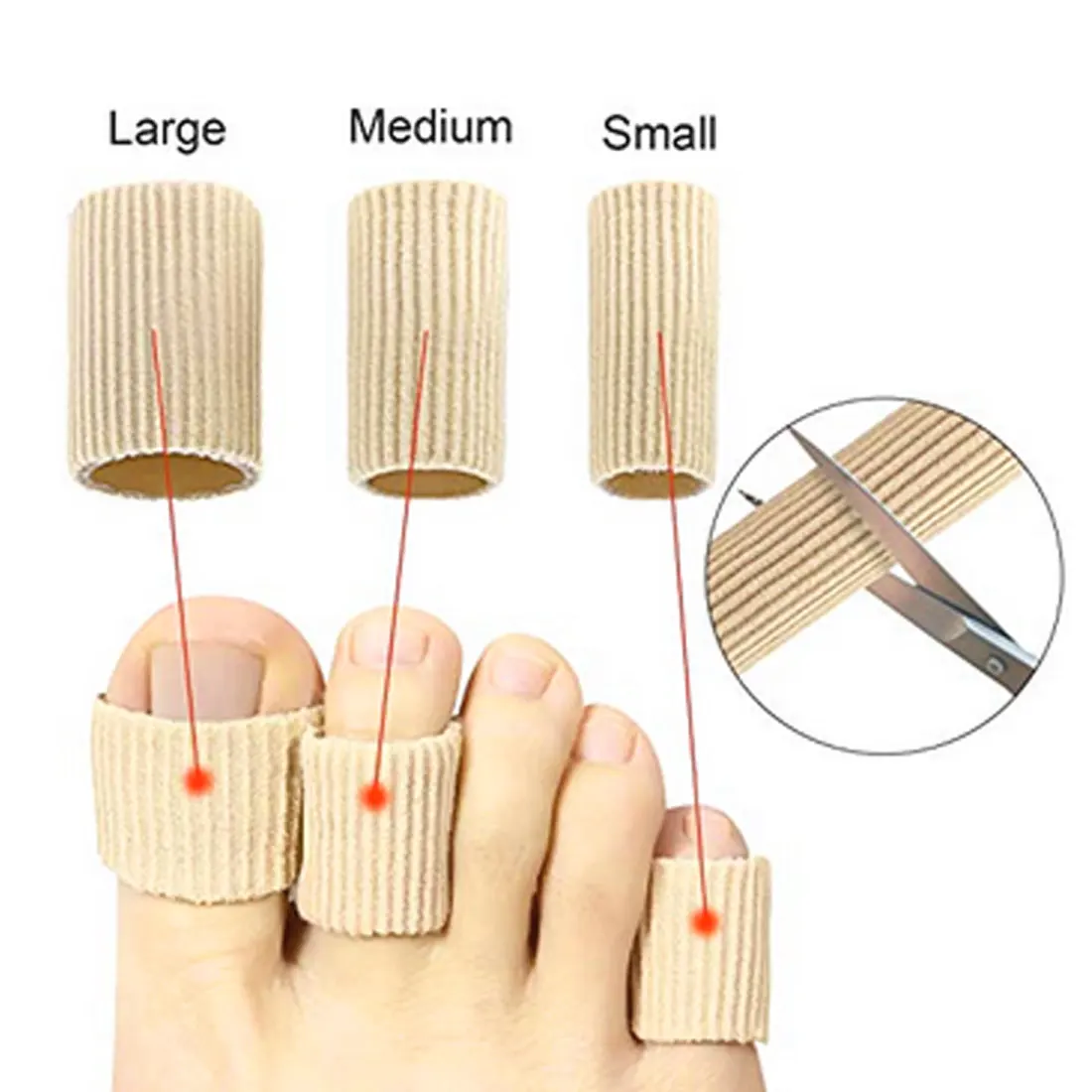1 шт ребристые тканевые гелевые трубчатые втулки крышки для молотка пальца ноги коготь блистерные мозоли пальцы Seporate защита для ухода за ногами