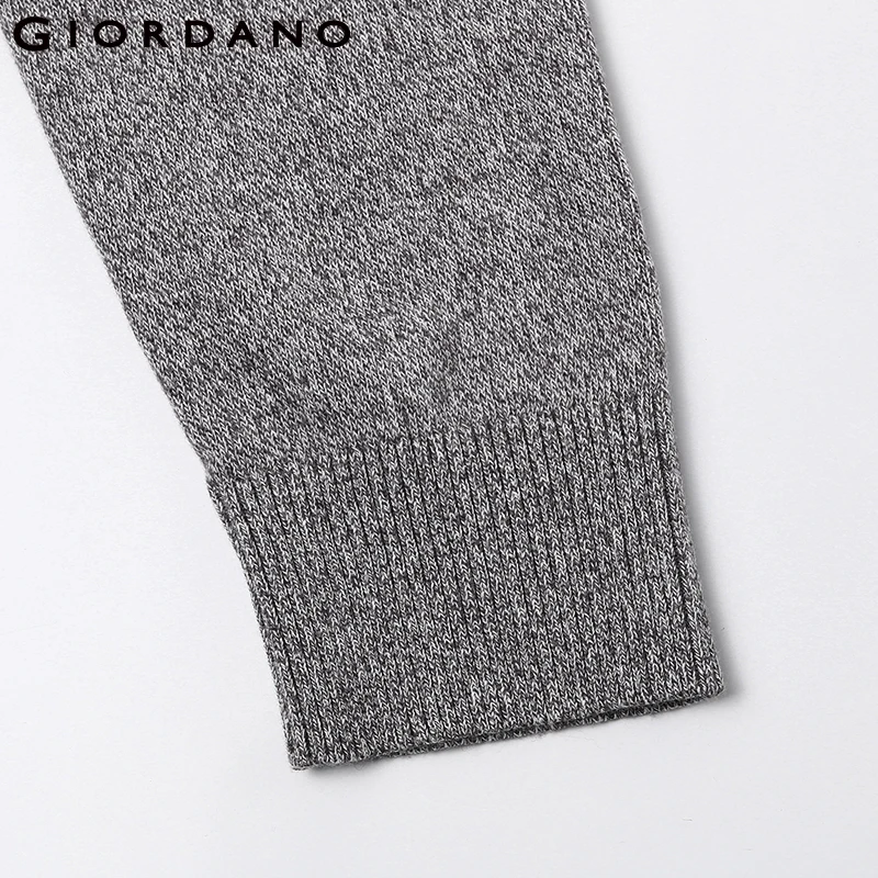 Giordano мужской пуловер с круглым воротом и длинными рукавами из натурального хлопка, имеется несколько разных вариантов данной модели