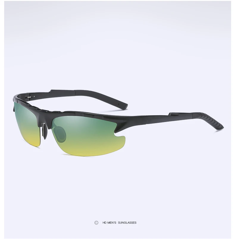 YSO солнцезащитные очки Для Мужчин Поляризованные UV400 алюминия и магния рамки HD Ночное видение вождения очки без оправы аксессуар для Для мужчин 8123