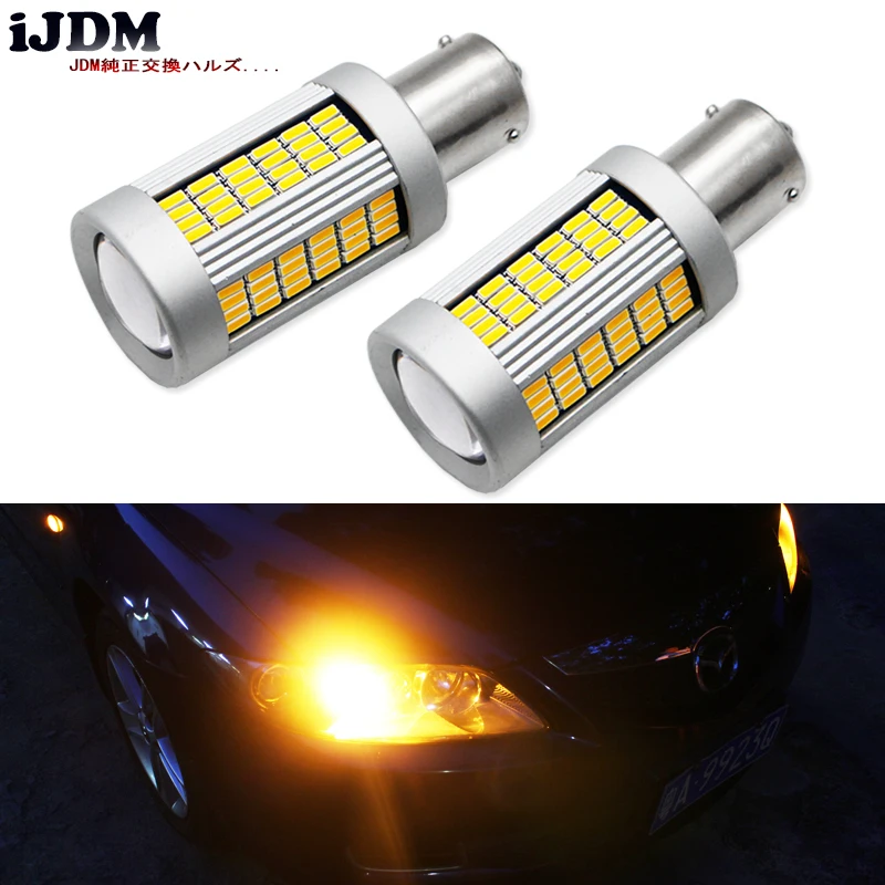 iJDM BAU15S LED No Hyper Flash 25W High Power Amber 7507 CAN bus LED