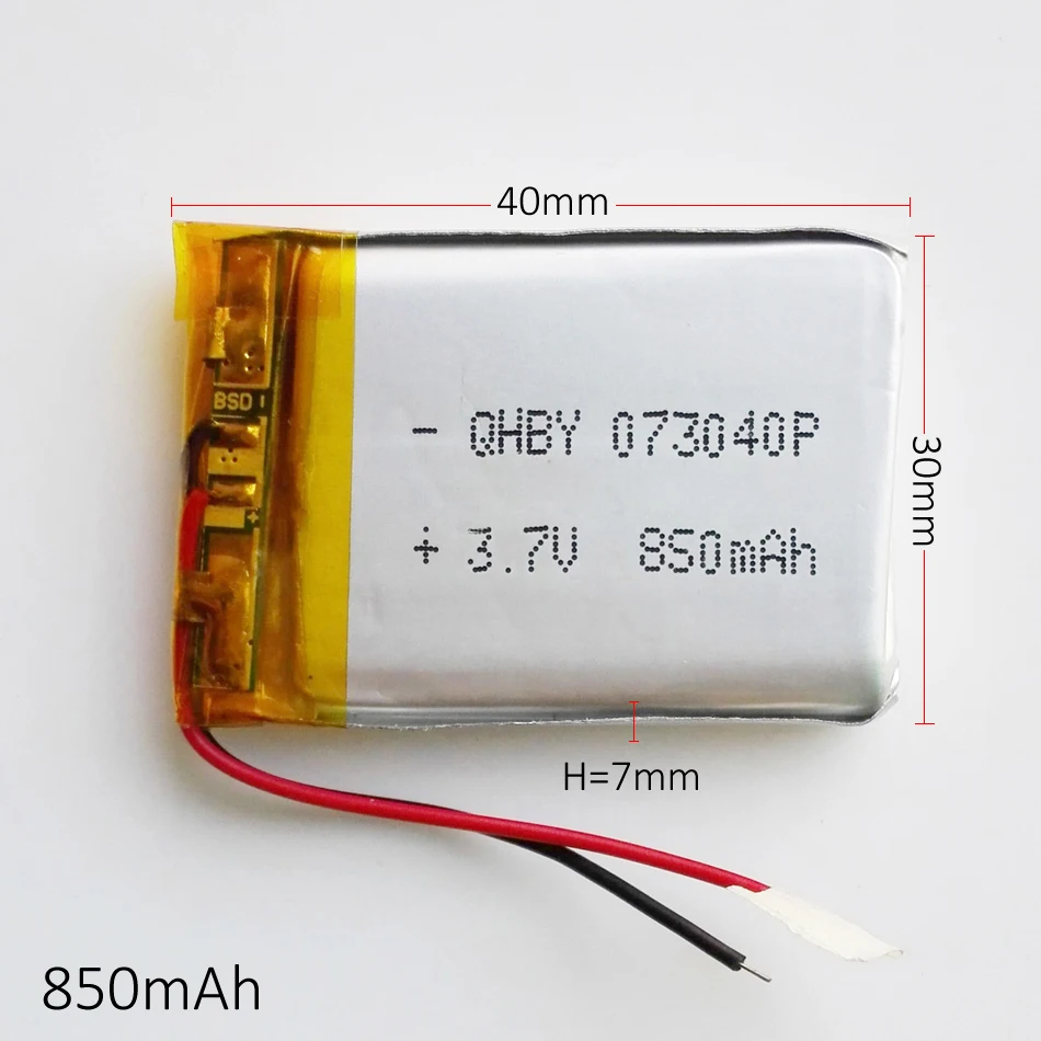 3,7 V 850 мА/ч, 703040 литиево-полимерный lipo аккумуляторная батарея для Mp3 колодки DVD электронная книга гарнитура и динамики с Bluetooth MP4 Регистраторы