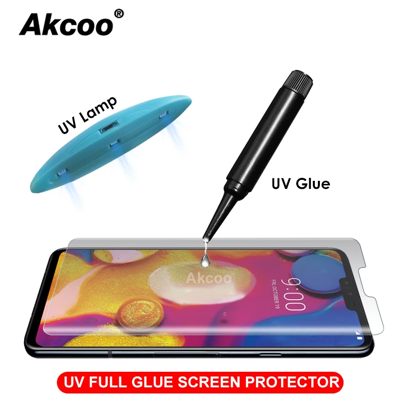 Жидкое УФ стекло Akcoo для LG V40 V50 ThinQ Защита экрана V30 G7 G8 H930 закаленное пленка
