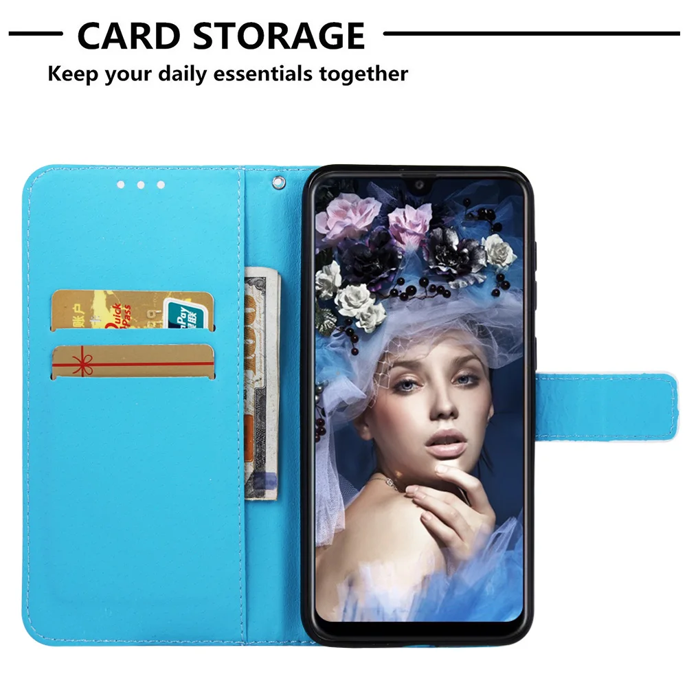 Силиконовые чехлы для samsung A70 вишневые цветы PU кожаный флип чехол телефона Galaxy etui