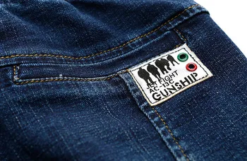 DIIMUU 6-10Y Boys Slim Straight Jeans Young Boy Casual Trousers Kids Baby Children Fashion Denim Long Pants Elastic Waist Pants 5