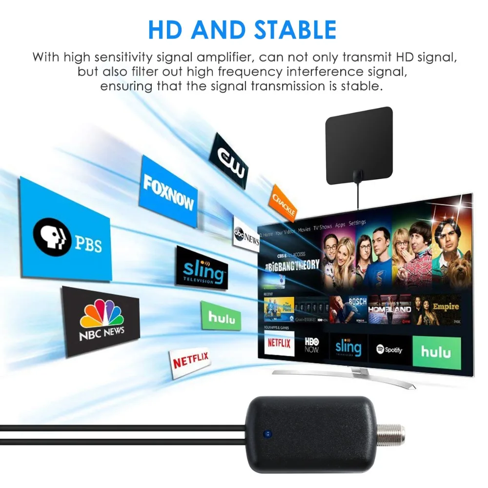 120 Miles Digital TV Antenna 25DB HDTV Antenna With Amplifier Signal Booster Radius Fox DVB-T2 Indoor satellite grid Aerial 120 Miles Digital TV Antenna 25DB HDTV Antenna With Amplifier Signal Booster Radius Fox DVB-T2 Indoor satellite grid Aerial