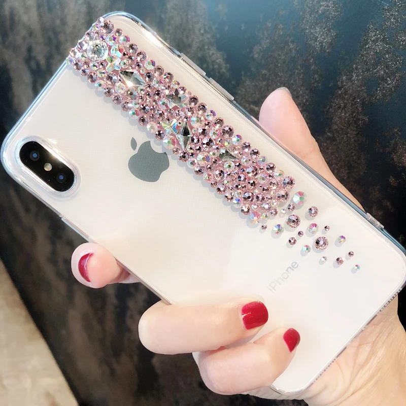 

For iphone X 5s 8 7 6 6S Plus XR 11 Pro Phone Case Thin Slim Bling Clear soft Transparent Diamond Luxury Cases For iPhone XS MAX
