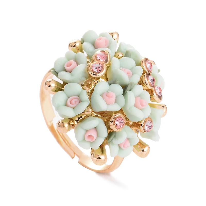 Модные свадебные кольца H:HYDE ювелирные изделия Женское кольцо с розовым цветком