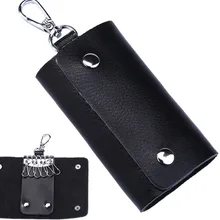 HUANILAI сумки для ключей для мужчин черный держатель из натуральной кожи брелок для ключей чехол из воловьей кожи держатель для ключей сумка ключница DY05
