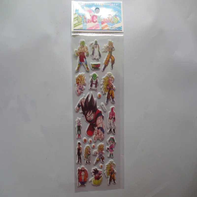 6 листов/набор Dragon Ball Z наклейки для детской комнаты настенный Декор мультфильм Стрекоза мини 3D стикерные игрушки ноутбук Скрапбукинг doodle