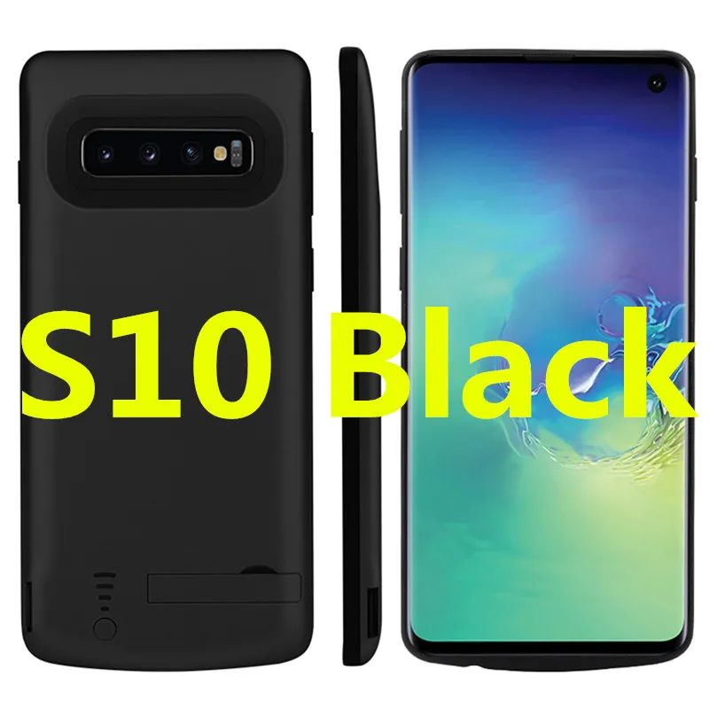 Для samsung Galaxy S10 S10e 5000 mAh Батарея случае Перезаряжаемые Расширенный Батарея принципиально Bateria с кронштейн для Galaxy S10 плюс - Цвет: for S10 Black