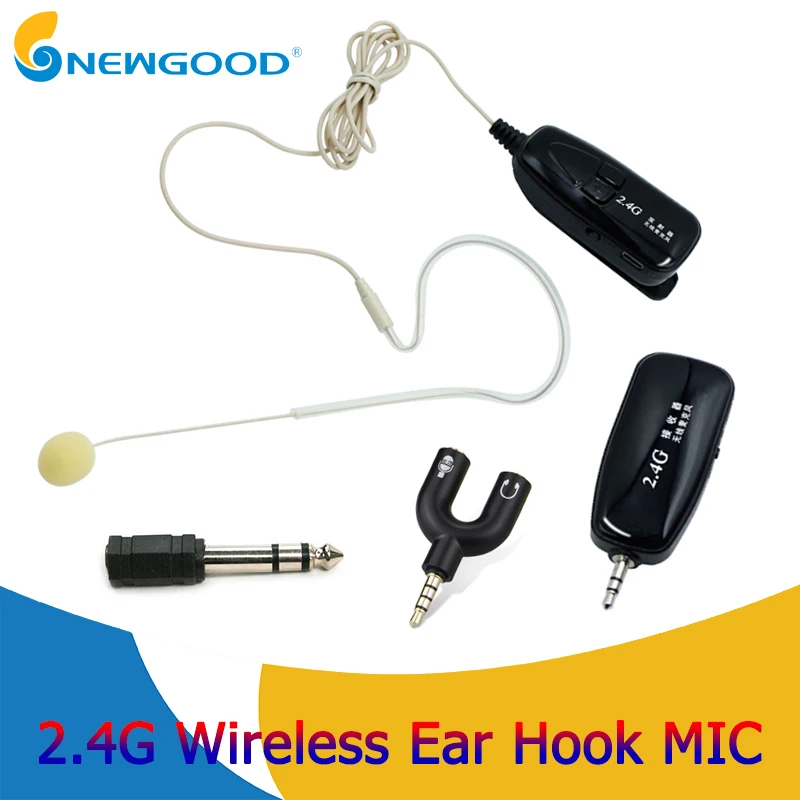 Ear Hook 2.4G Wireless Microphone Lavalier Lapel MIC for