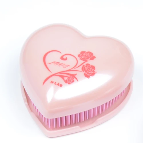 1 шт. щетка для волос detangle для уменьшения выпадения волос, инструменты для укладки, расческа для волос в форме милого сердца, портативный бархатный пакет+ подарочная коробка - Цвет: Pink 1