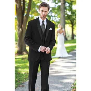 

2018 Customized Men Suit Set For Prom Party (Jacket+Pants+Vest) Exquisite Slim Fit Wedding Tuxedos for Groom Best Man Groomsmen