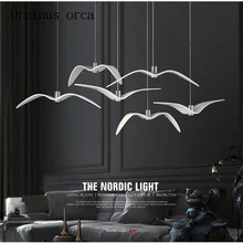 Nordic creative seagull chandelier modern minimalist fashion art bar bedroom dining room lamp Postage free nordic style art table light personality creative dining room studio bedroom bar decoration light free shipping