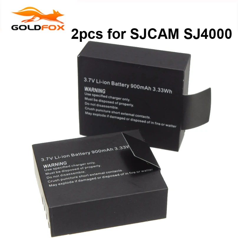 2 шт. запасной аккумулятор 900 мАч для экшн камеры SJCAM SJ4000 Wifi SJ5000 wifi M10|battery for sjcam|battery