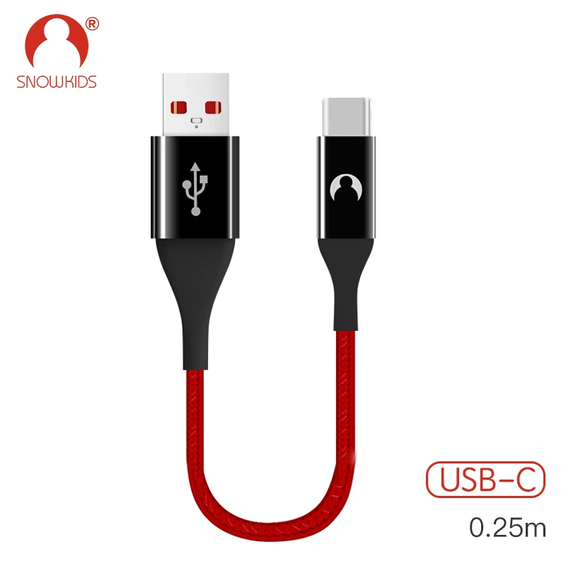 

Snowkids Short USB Cable Power Bank Cable Type-C USB C Cable 25cm Battery Bank Data Sync 480Mbps Fast Charge HTC 10 U11 U12+