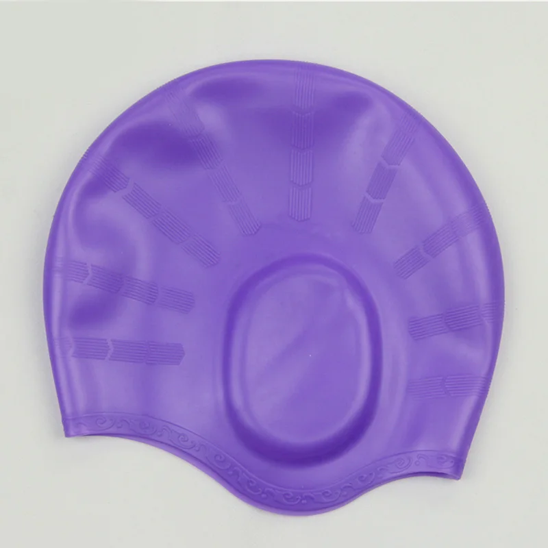 Kakaforsa человек Для женщин Высокая спандекс большой Размеры плавание носить Hat взрослых водонепроницаемые шапочки для купания силиконовая шапочка для плавания защитить уши - Цвет: Purple