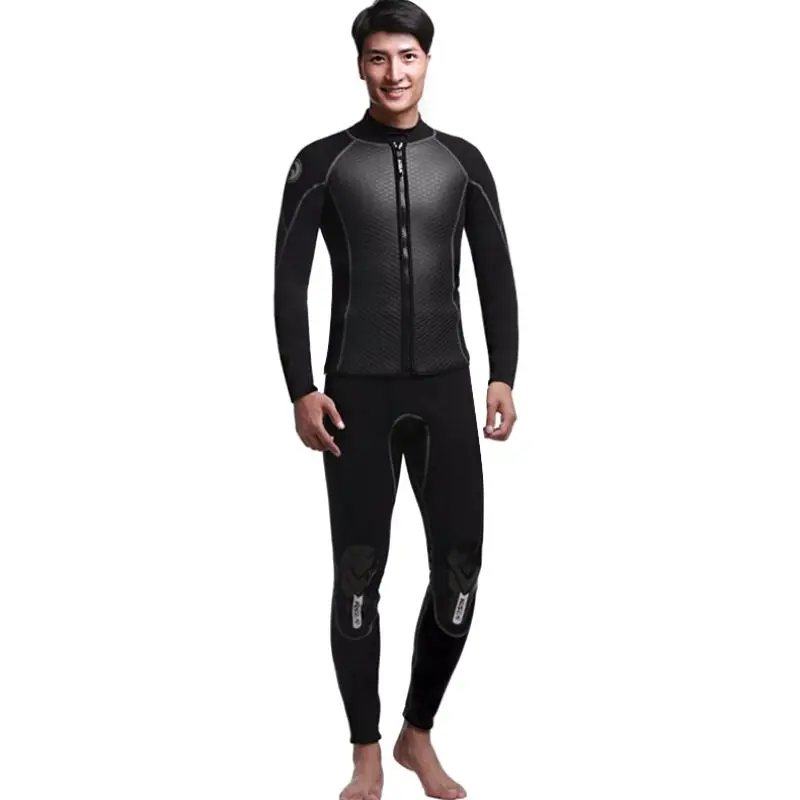 

2019 Men Spearfishing Wetsuit 2.5mm Neoprene Swimsuit Dive Surf Snorkel Swim Wet Suit Swimwear Long sleeve TwoPiece large size