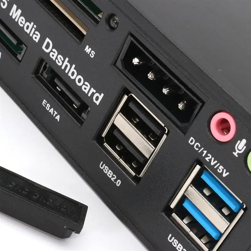 5,25 дюймов USB3.0 Многофункциональный 6 в 1 Card Reader USB2.0 SATA/eSATA USB Hub аудио спереди Панель ЖК-дисплей Дисплей Media Dashboad