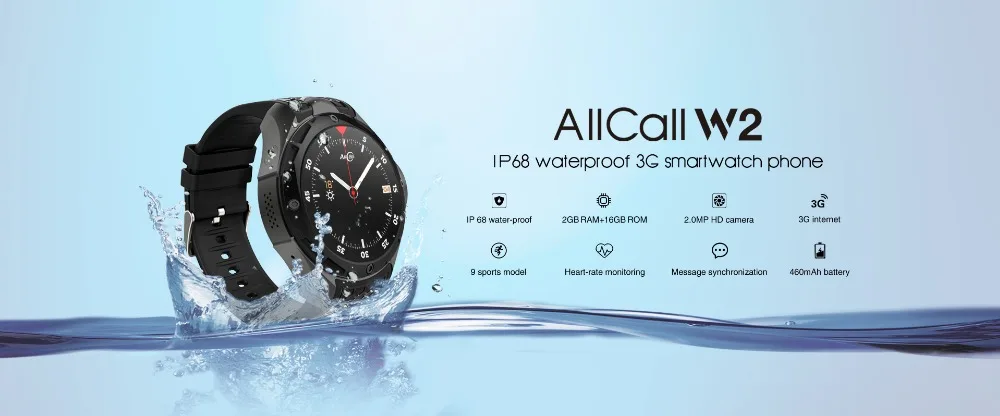 ALLCALL W2 3g Смарт часы sim телефон gps wifi с камерой 2.0mp сердечного ритма Smartwatch монитор Шагомер фитнес трекер