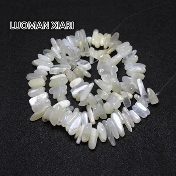 

Wholesale AAA 10-15 mm Stick Shape Natural White Moonstone Beads Materials Gems Loose Strand 15"DIY Necklace For Jewelry Making